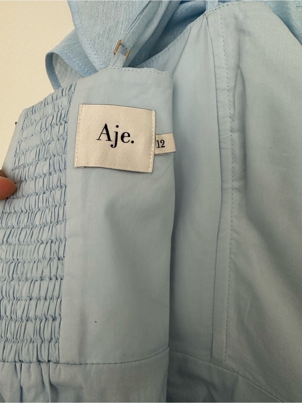 Aje Light Blue One-Shoulder Ruffle Dress - Picture 3 of 3